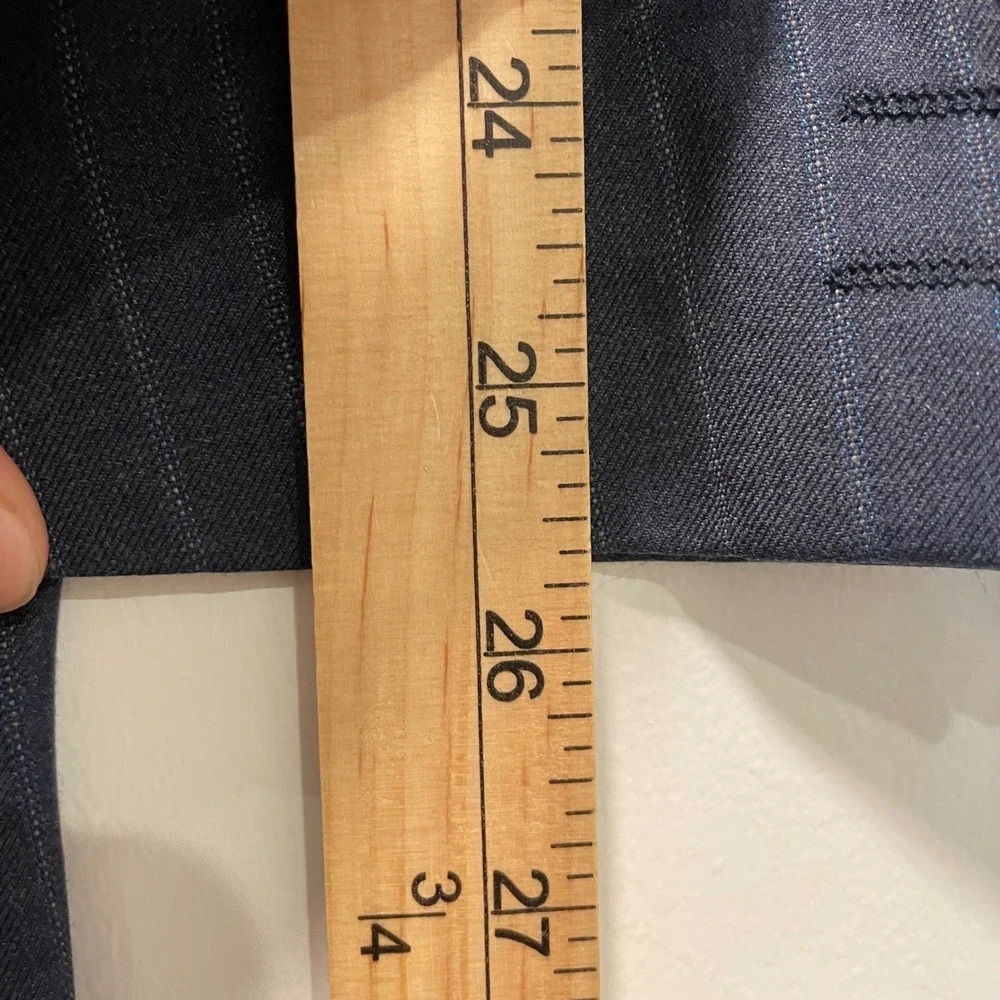 Samuelsohn Mens 42R Super 120 Wool Pinstripe Suit Jacket Blazer Blue SB LAZZO